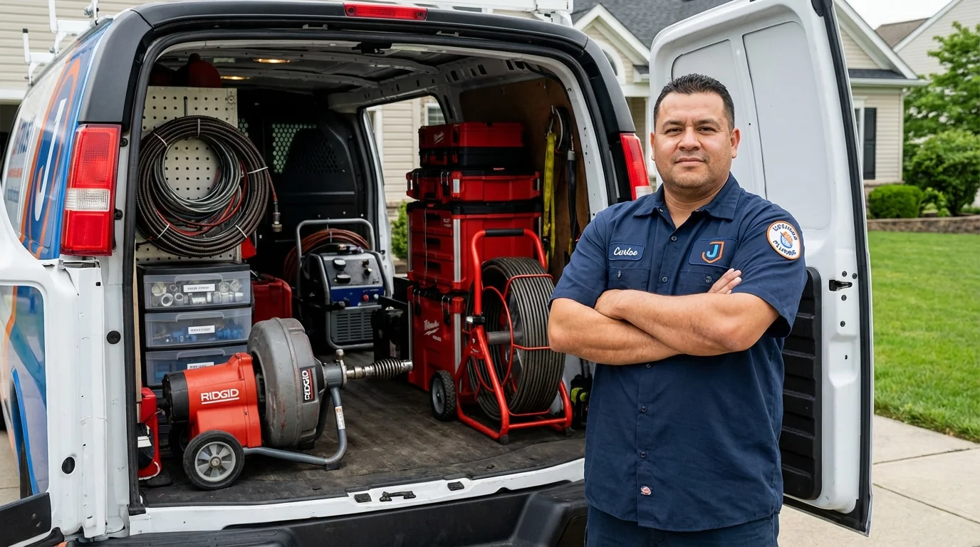 Professional drain cleaning equipment and Johns Plumbing LLC plumber in Owasso
